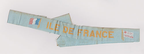 CGT French Line SS Ile de France Blue Cap Tally.