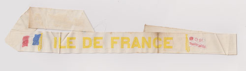 CGT French Line SS Ile de France White Cap Tally.