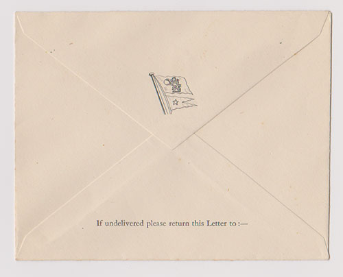 Example of Cunard White Star Line Envelope Stationery circa 1936.