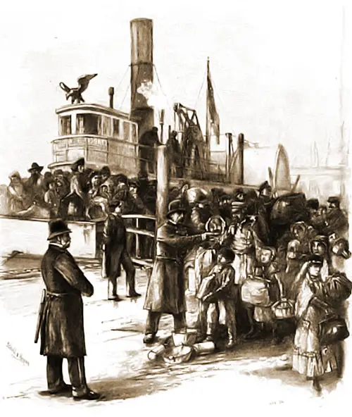 Landing Immigrants at Castle Garden in 1871