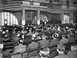 Immigrants Attend Mass at Ellis Island