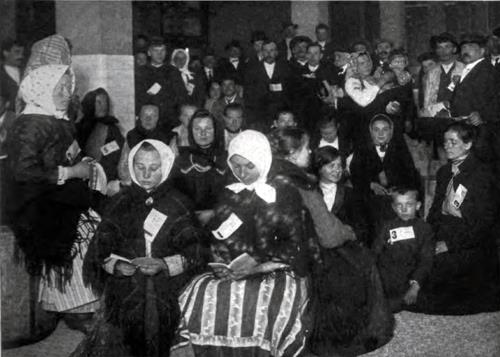 Immigrants In Railway Waiting Room At Ellis Island