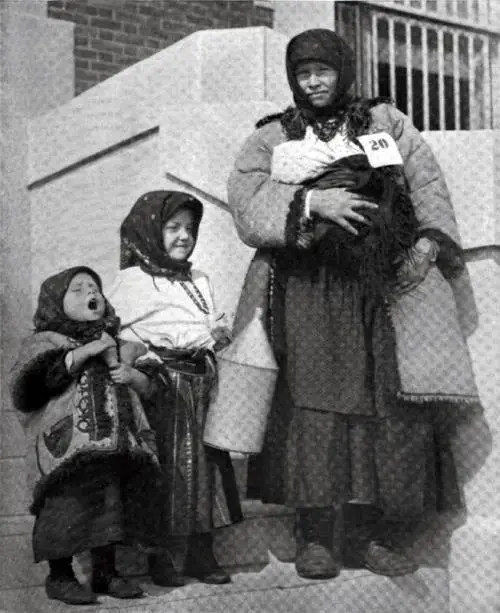 Immigrant Russian Mother And Her Flock At Ellis Island