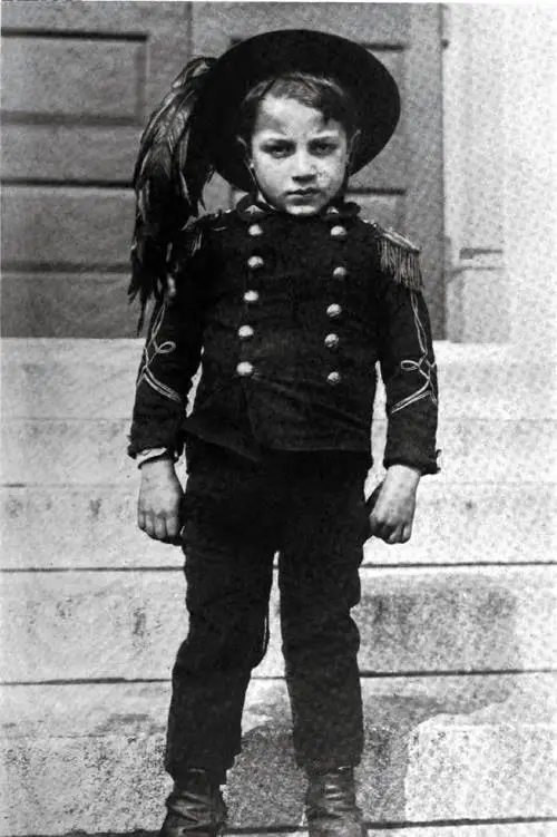 Italian Immigrant Boy Dressed As Soldier