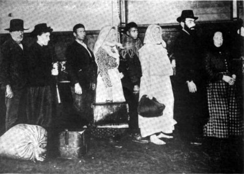 Immigrants in Line for the Inspectors at Ellis Island