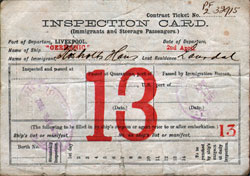 Inspection Card - White Star Line Germanic - 1902 Hans Johansen Rosholt