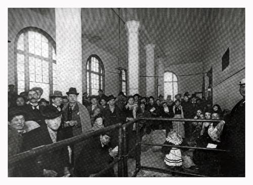 The Receiving Room at Ellis Island Where Alien Immigrants First Land, 1904.