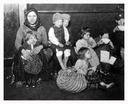 Immigrant with her Children at Ellis Island
