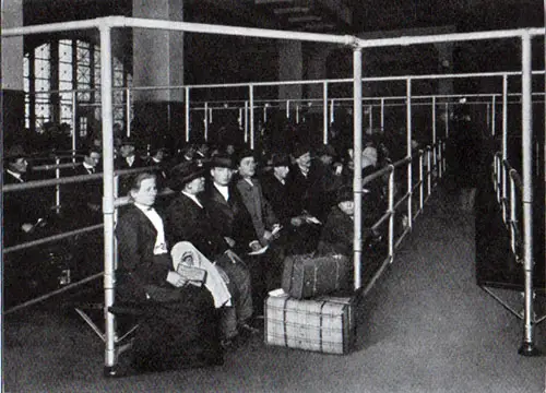 Ellis Island Immigrants Waiting to be Passed For Entry in the US