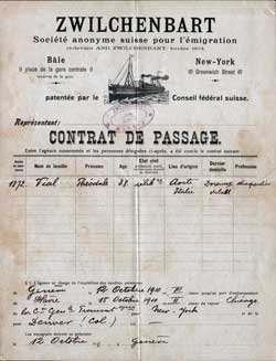Contract for Passage, Italian Immigrant to the United States, 1910