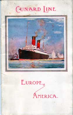 Passenger Manifest, Cunard Line, RMS Laconia Saloon Passengers 1912
