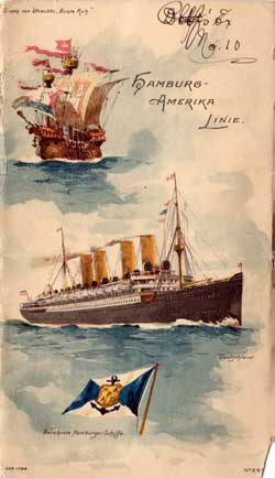 Passenger Manifest, Hamburg-Amerika Linie SS Deutschland, 1909