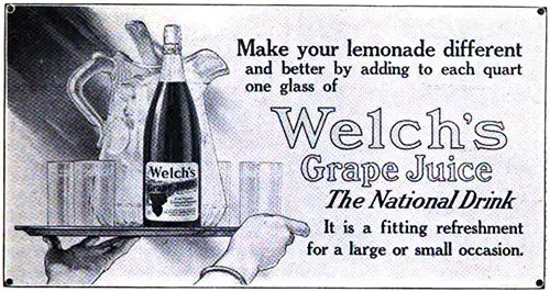 Welch's Grape Juice - The National Drink © 1912 The Welch Grape Juice Company