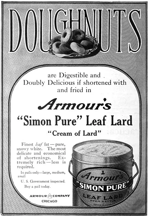 Armour's Leaf Lard Advertisement, American Cookery, March 1913.