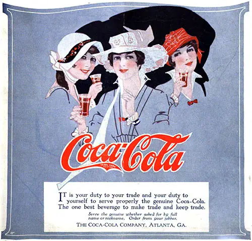 Coco-Cola Advertisement, American Candy and Ice Cream Magazine, April 1912.