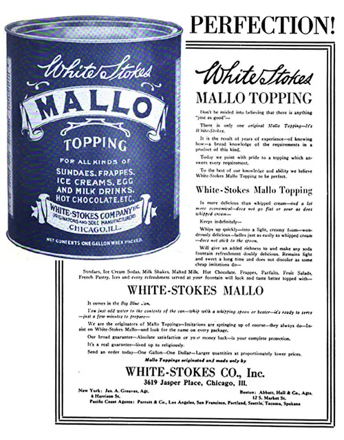 White Stokes Mallo Topping © 1915 White-Stokes Co., Inc.