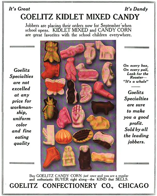 Goelitz Mixed Candy Advertisement, Candy and Ice Cream Magazine, August 1915