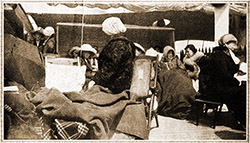 Survivors of the Titanic Relax on the Deck of the Carpathia.