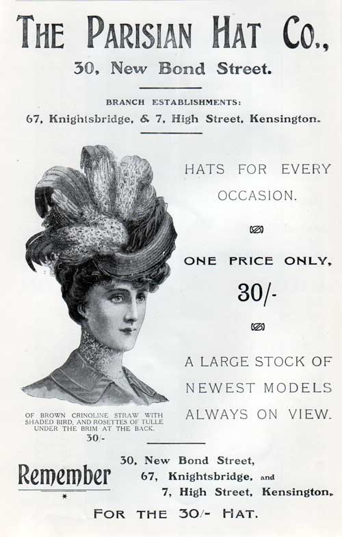 The Parisian Hat Company - 1907 Advertisement