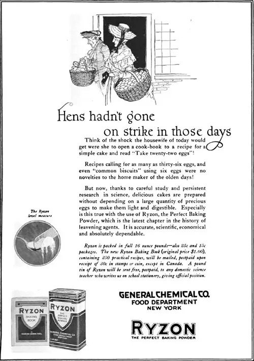 Ryzon - Hens Hadn't Gone on Strike Vintage Ad © February 1920 General Chemical Co.