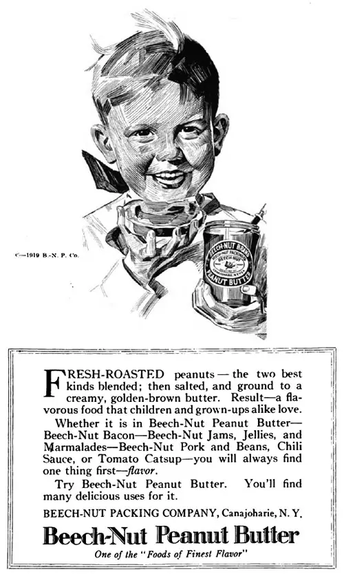 Beach-Nut Peanut Butter Advertisement, Forecast Magazine, February 1920.