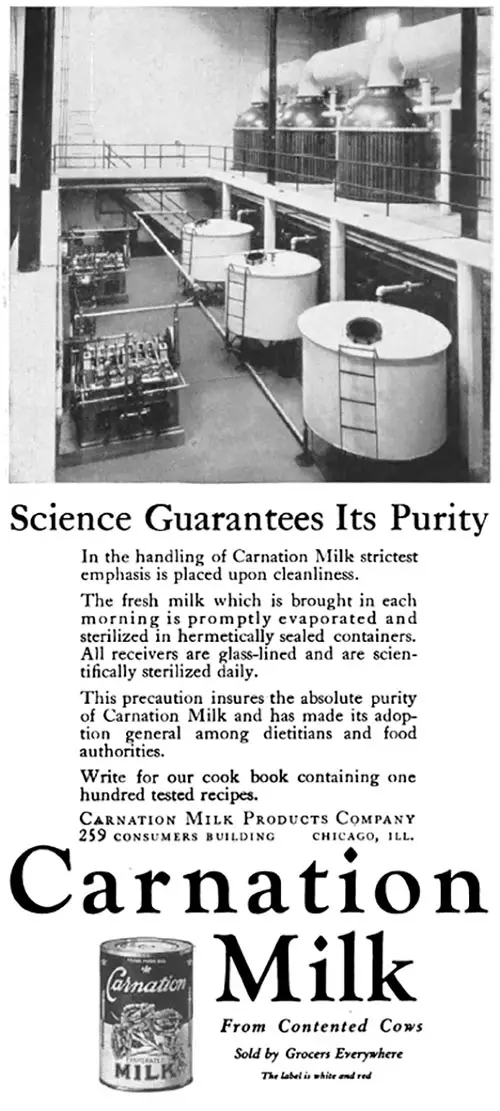 Carnation Milk - Science Guarantees Purity, Forecast Magazine, February 1920.