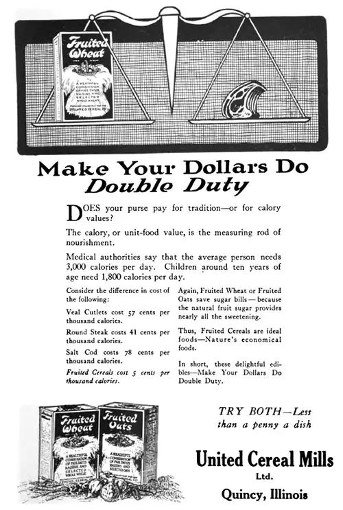 Fruited Wheat & Fruited Oats - Make Your Dollars Do Double Duty © 1920