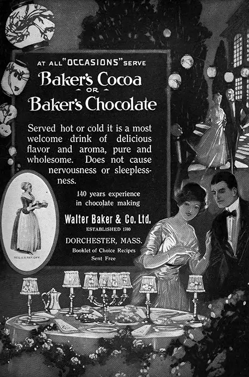 Baker's Cocoa or Baker's Chocolate - At All Occasions © 1920