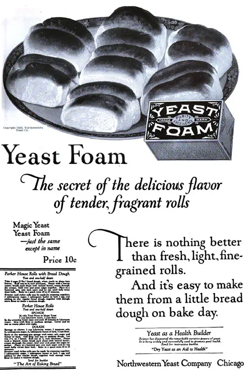 Yeast Foam - The Secret of the Delicious Flavor © 1920