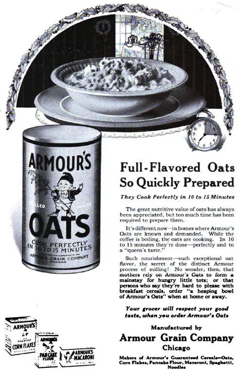 Armour's Full-Flavored Oats © 1920