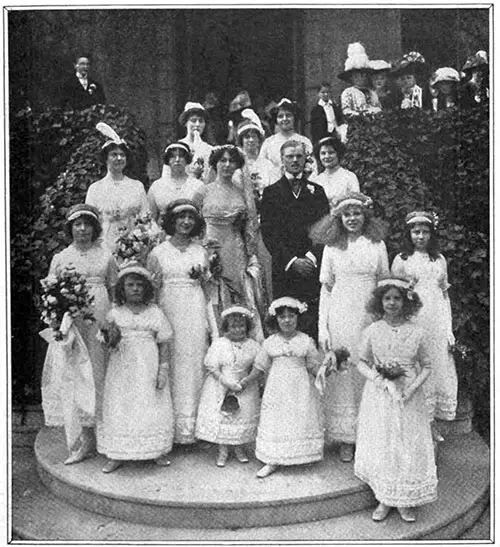 A characteristic wedding party in Merry England.