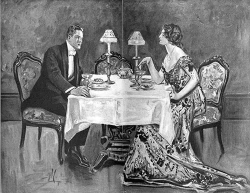 Couple Having Dinner © 1912 Good Housekeeping