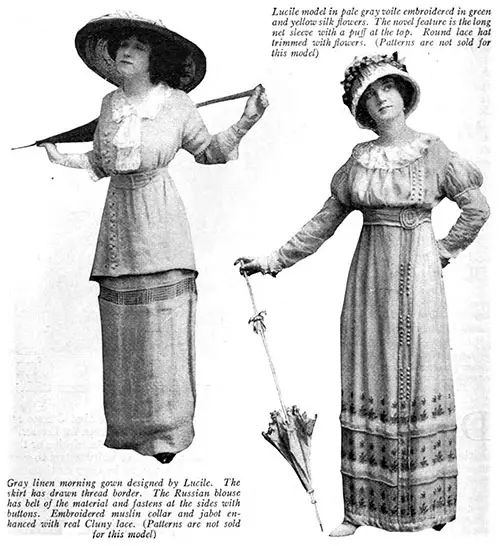 Summer Fashions by Lucile (Lady Duff-Gordon). Morning Gown and Summer Dress.