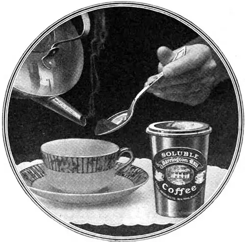 Barrington Hall Coffee Advertisement, Good Housekeeping Magazine, August 1919.