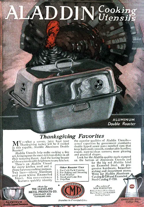 Aladdin Cooking Utensils 1920 Ad For Thanksgiving Favorites