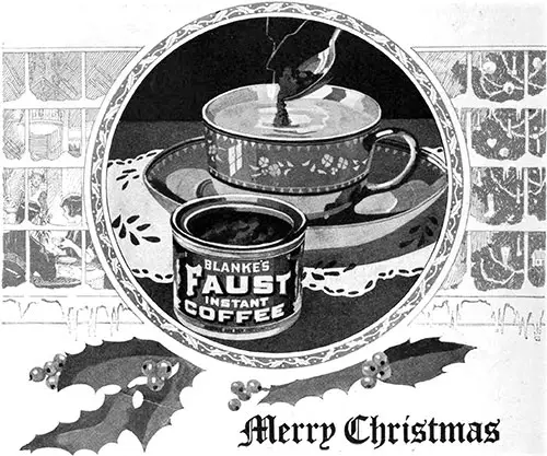 Faust Instant Coffee Advertisement, Good Housekeeping Magazine, December 1920.