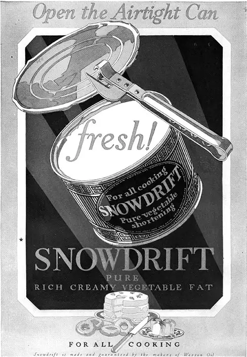 Snowdrift Shortening Vintage Ad