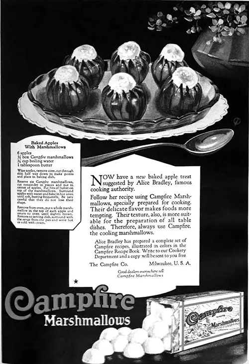 Campfire Marshmallows Advertisement, Good Housekeeping Magazine, January 1921.