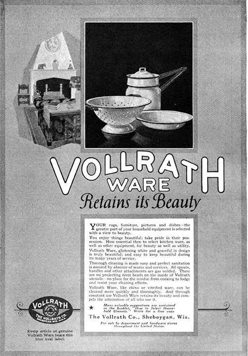 Vollrath Ware - Retains Its Beauty © 1921