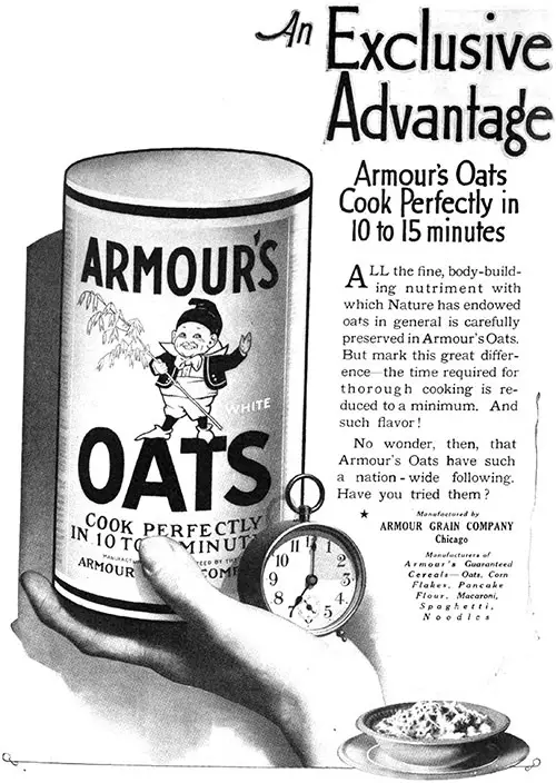 Armour's Oats - An Exclusive Advantage © 1921.