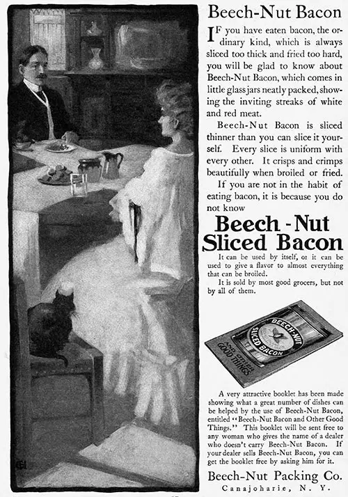 Another Version of the Beach-Nut Sliced Bacon Advertisement, Harper's Bazaar, 1905.