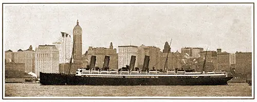 North German Lloyd Express Steamship SS Kronprinzessin Cecilie in New York Harbor.