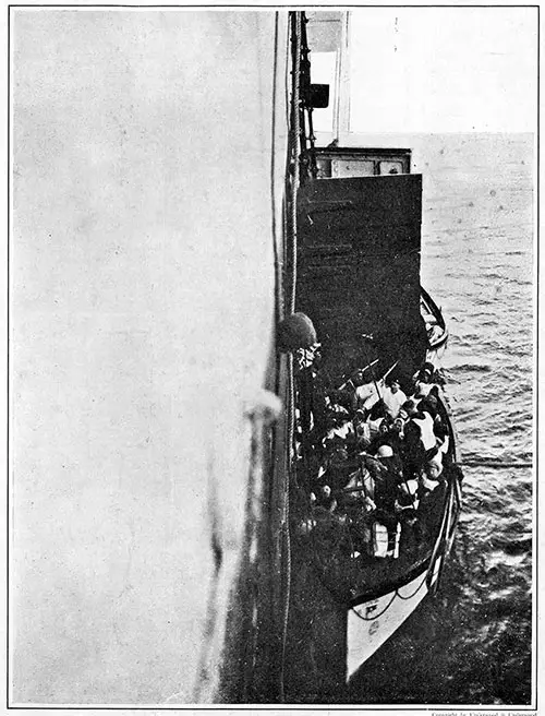 Out of the Jaws of Death. Lifeboat Along Side of the Carpathia