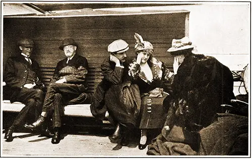 Group of Survivors on Board the Carpathia, Talking About Their Experiences