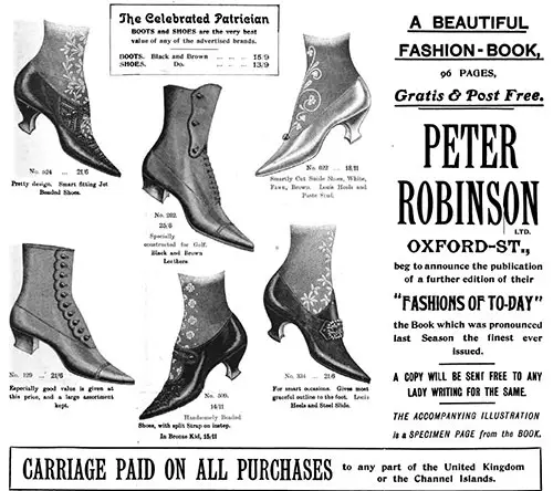 Fashionable Shoes at Peter Robinson - 1905