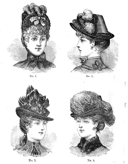 Plate 8: This Plate represents one bonnet and three hats