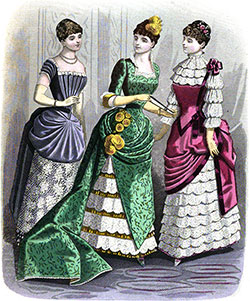 Plate 2: Dinner Dress, Dinner Toilette, and Young Lady's Dinner Dress