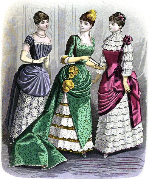 Plate 2: Dinner Dress, Dinner Costume and Young Lady's Dinner Dress