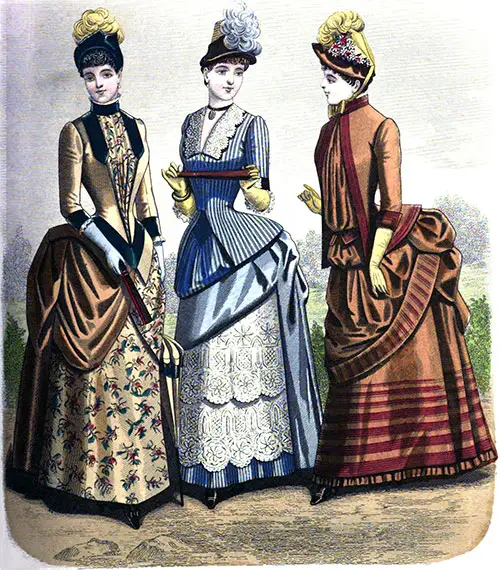 Plate 1: Visiting Costume, Breakfast Party Toilette, Morning Promenade Costume