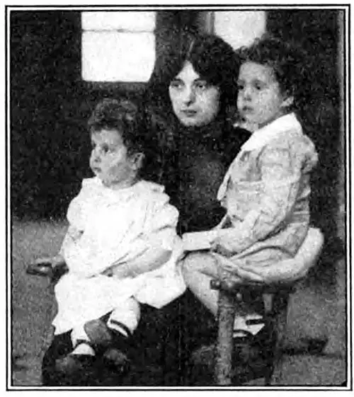 Waifs of the Titanic Found by Their Mother, Madam Michel Navratil of France.